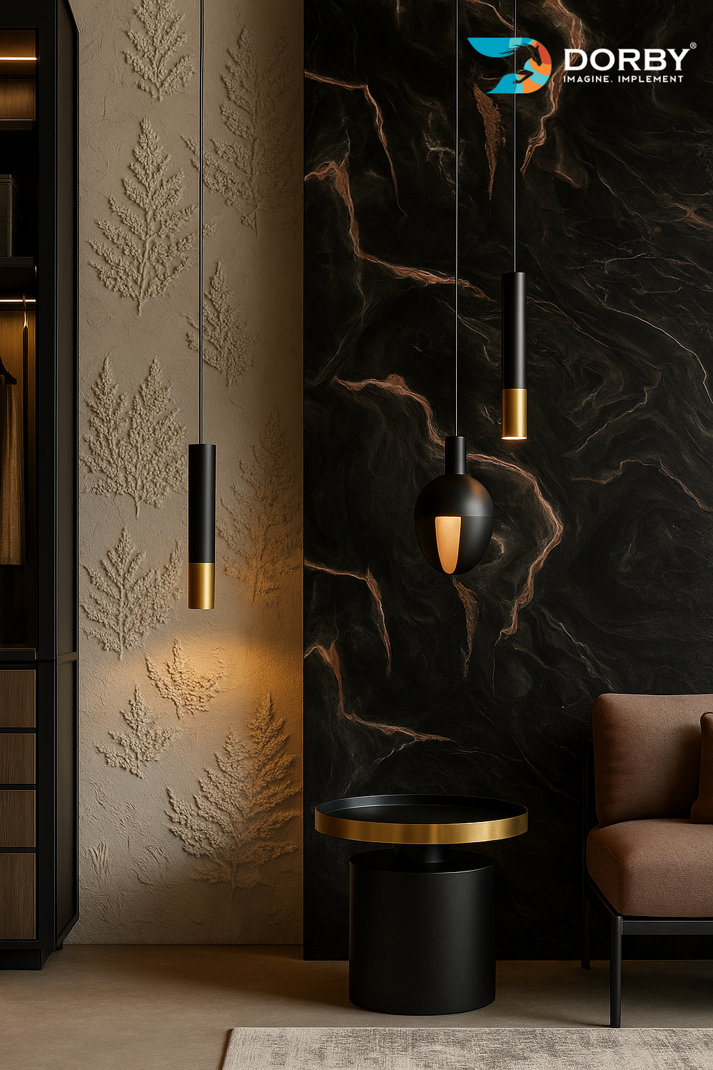 Rustic Rock - HG 9320 Black Marble & Stone High Gloss Laminate - Dorby mica