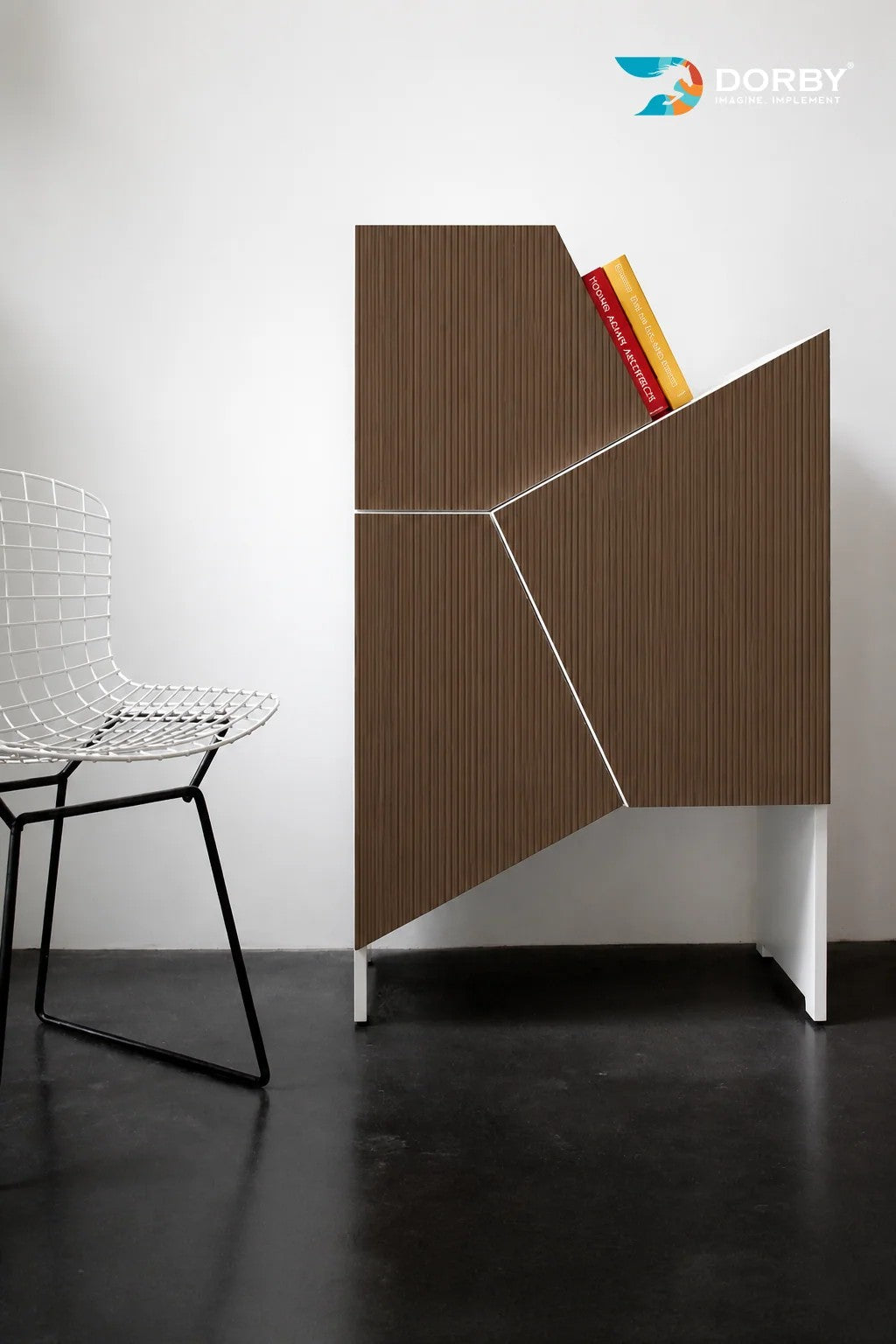 Taupe Brown Fluted High Gloss Laminate