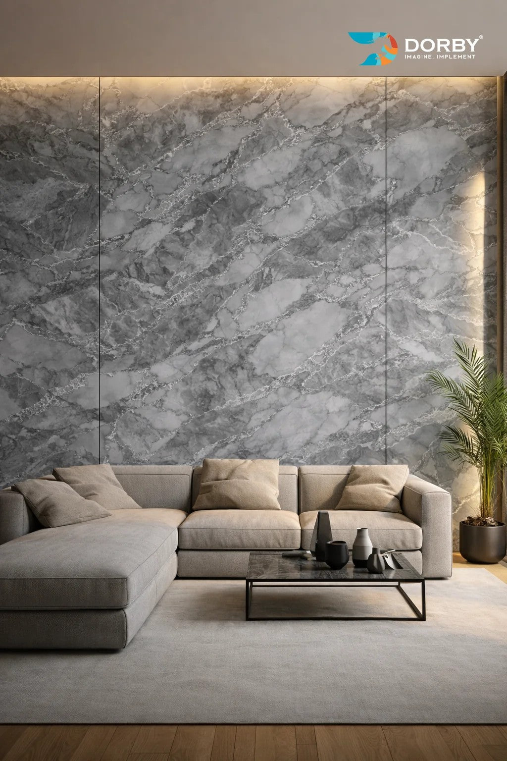 Silver Stone Marble & Stone Texture Laminate