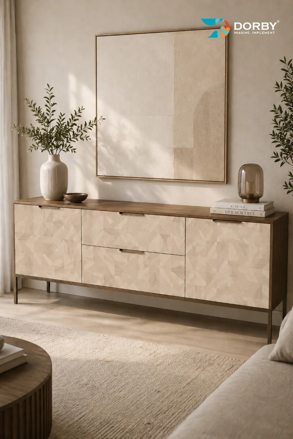 Urbanix Beige Geometric Design Texture Laminate