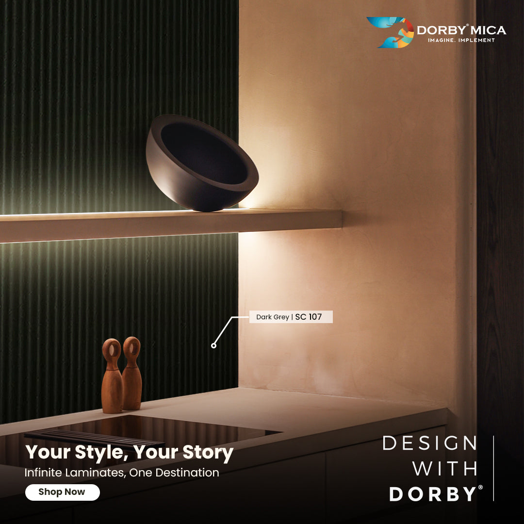 Dark Grey - SC 107 Black Fluted Texture Laminate - Dorby mica