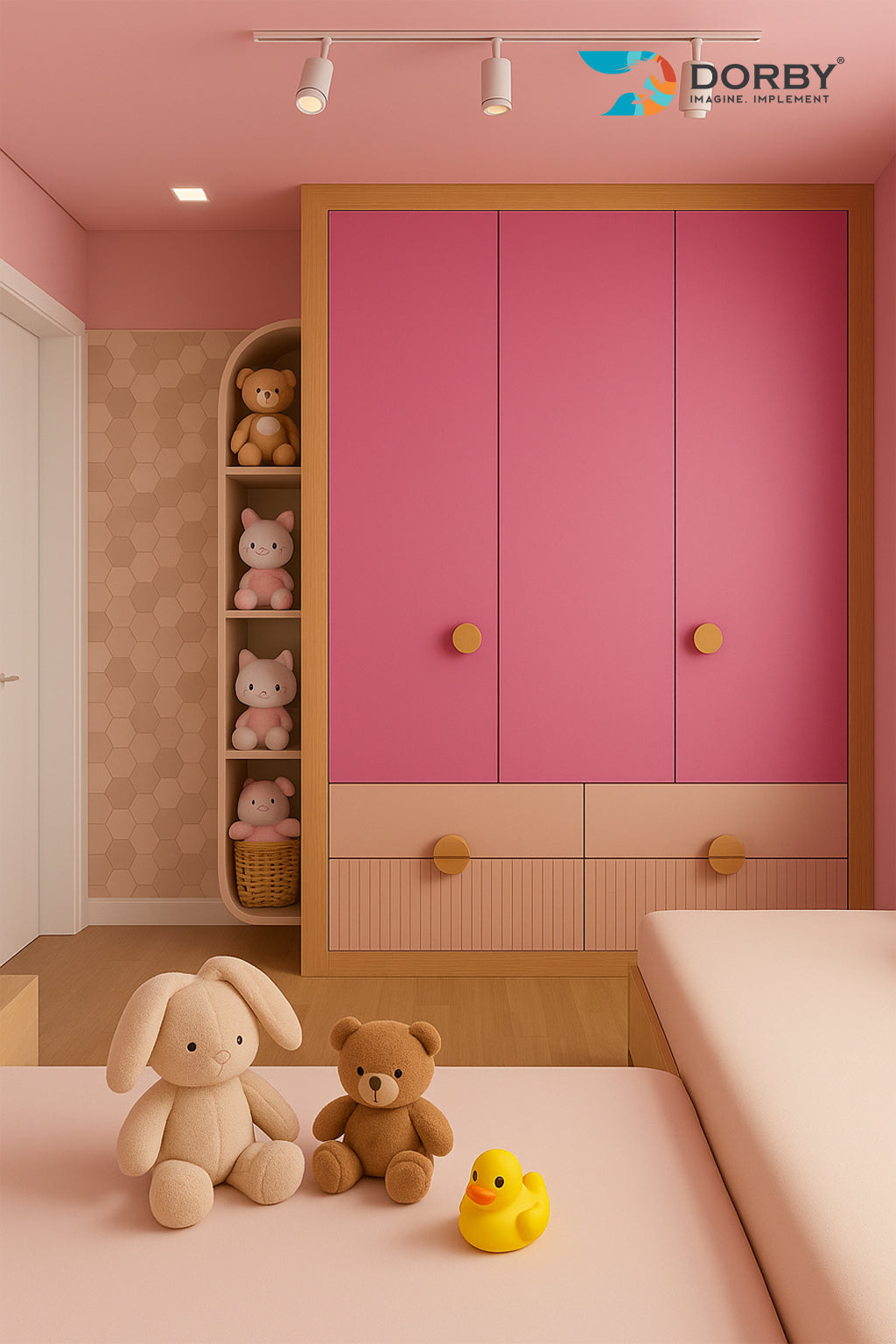 Pink - SF 113 Pink Plain Colors Suede Laminate - Dorby mica