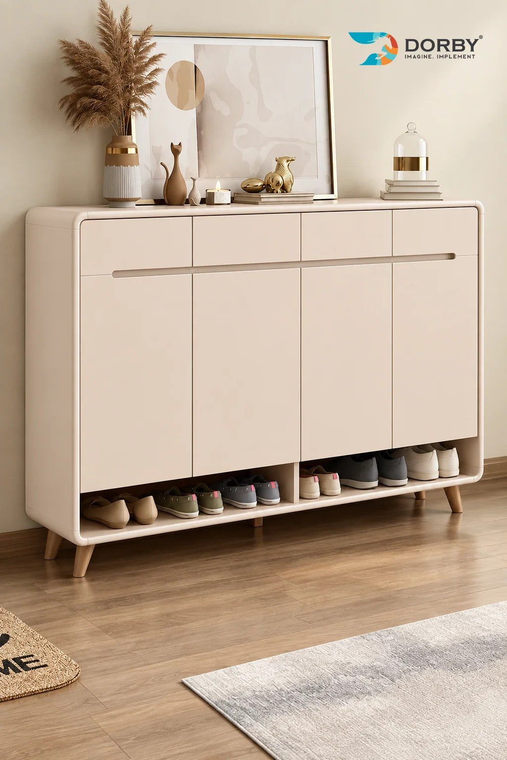 Chiffon Beige Plain Colors Suede Laminate