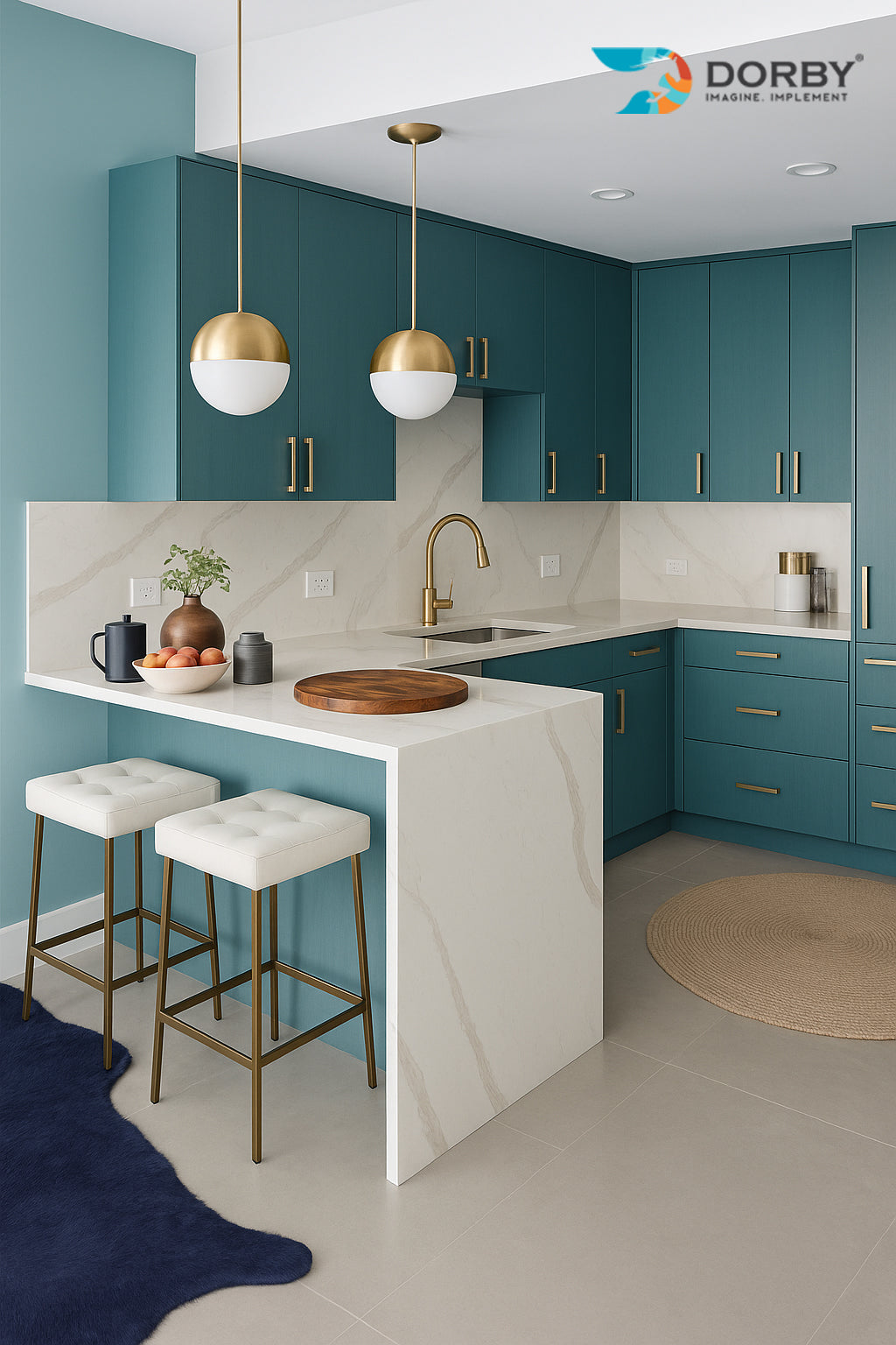 Denim - SF 176 Blue Plain Colors Suede Laminate - Dorby mica