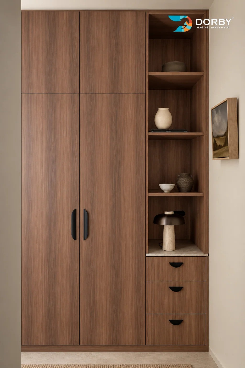 Magas Walnut Brown Wood Suede Laminate