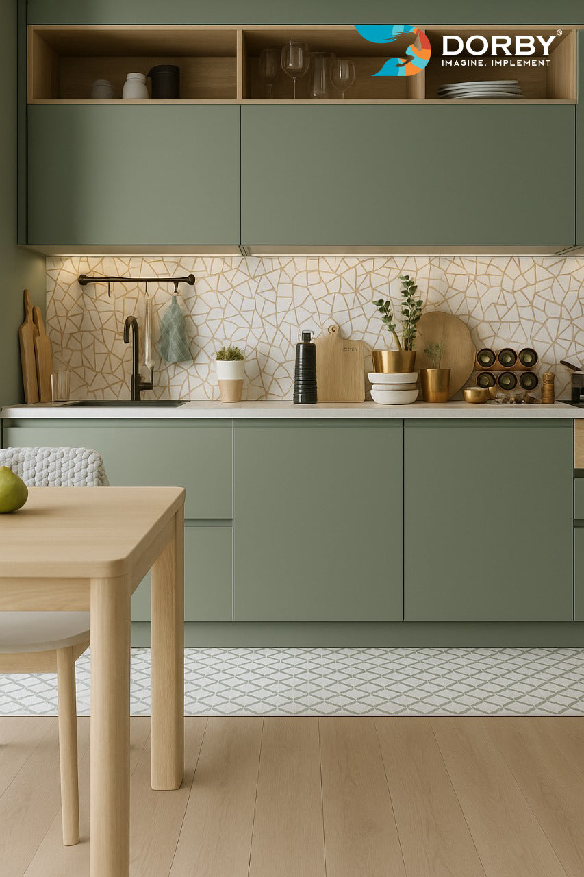 Desert Sage - SF 9162 Green Plain Colors Suede Laminate - Dorby mica