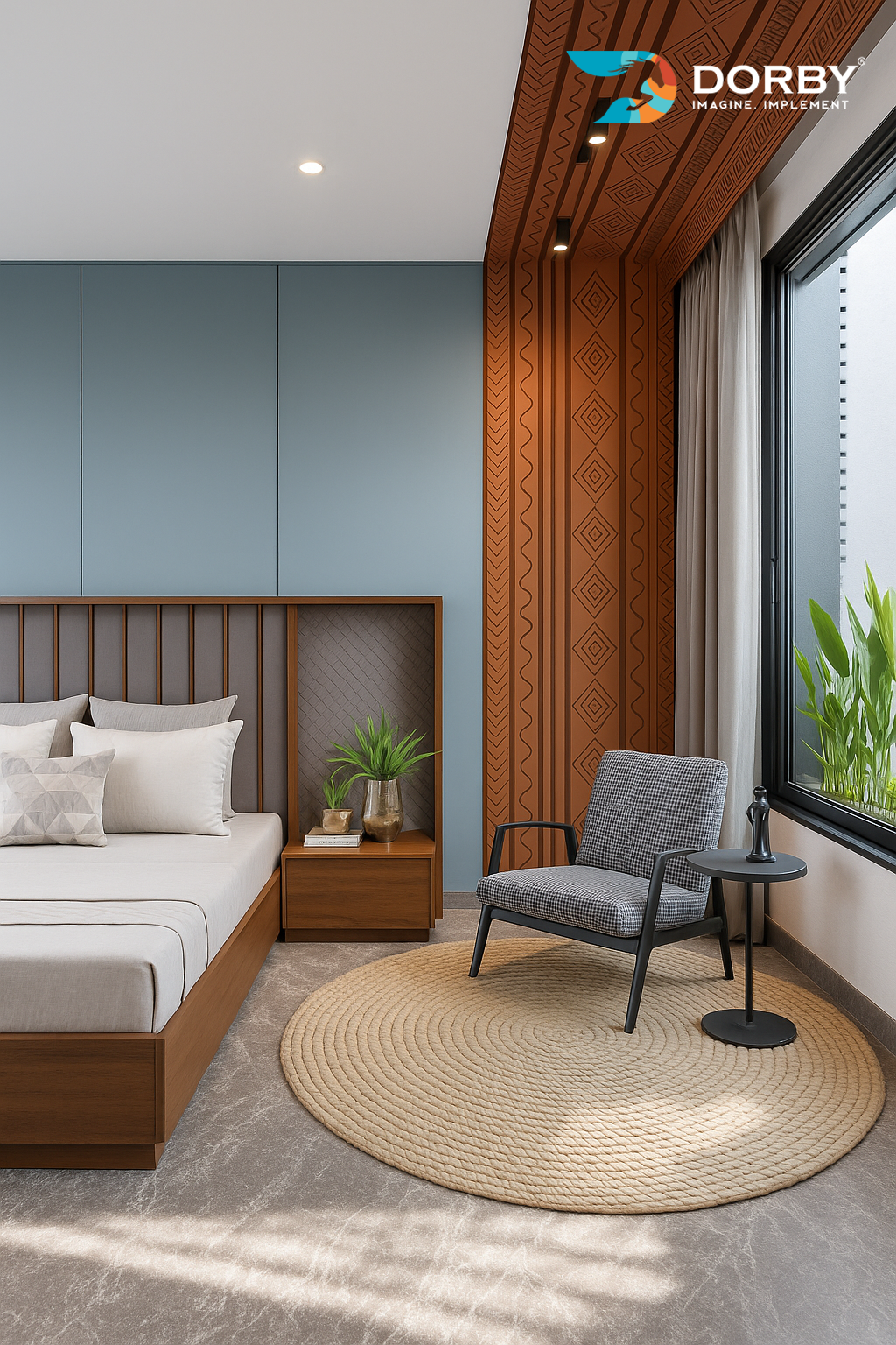 Denim - SF 9176 Blue Plain Colors Suede Laminate - Dorby mica