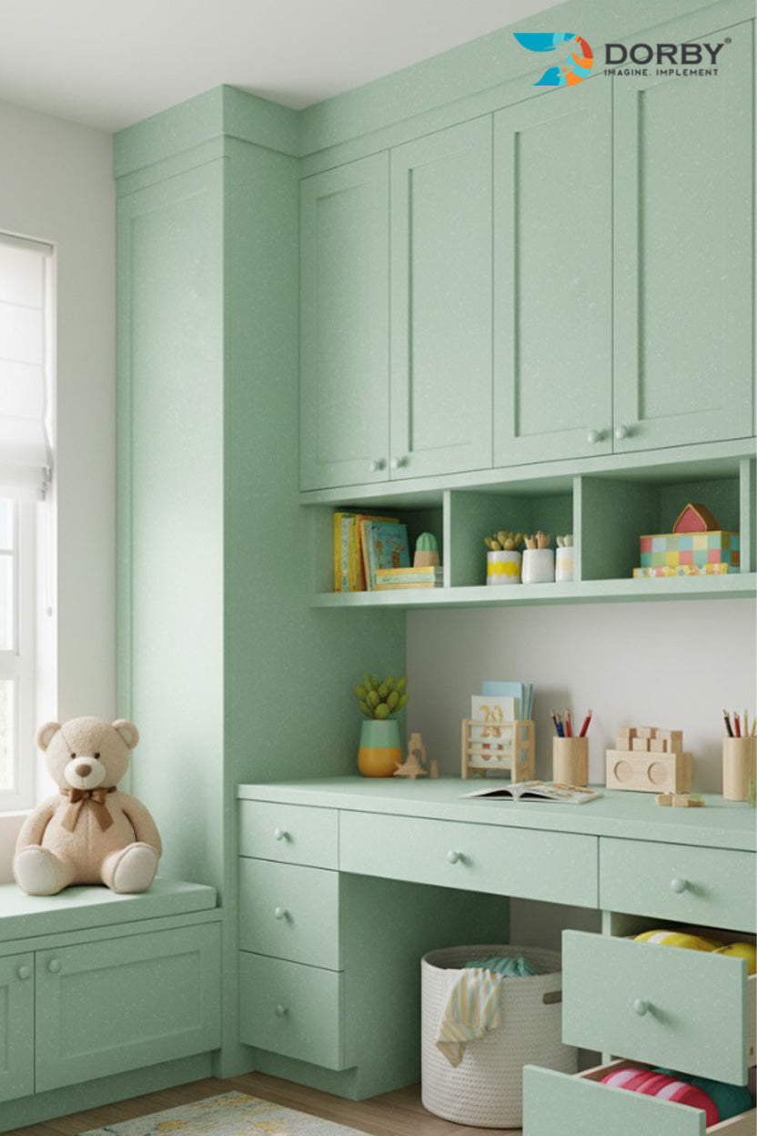 Mint Green - TW 183 HG Green Plain Colors High Gloss Laminate - Dorby mica