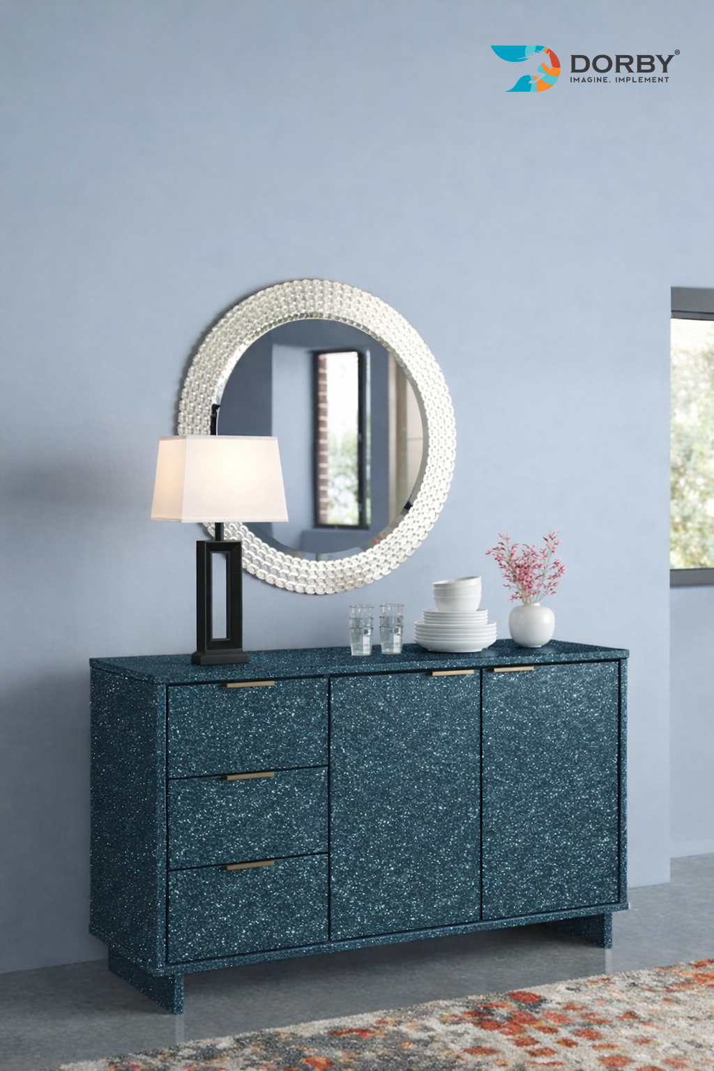 Nautical Blue - TW 8193 HG Blue Designer High Gloss Laminate - Dorby mica