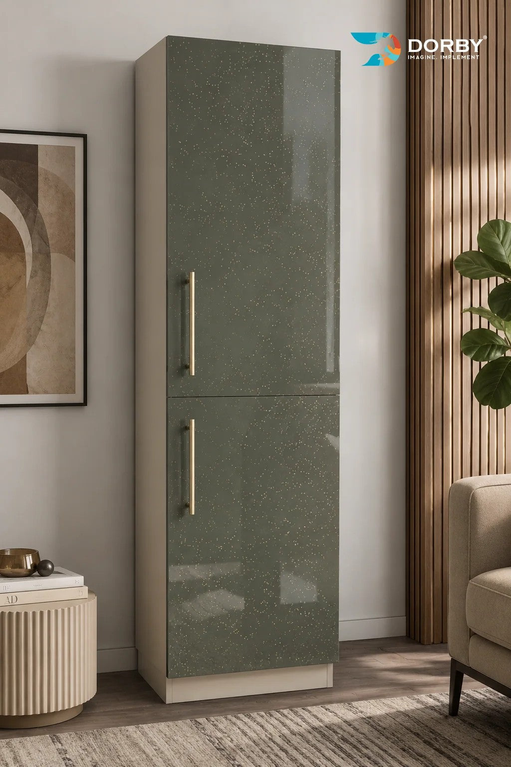 Green Glitz Plain Colors High Gloss Laminate