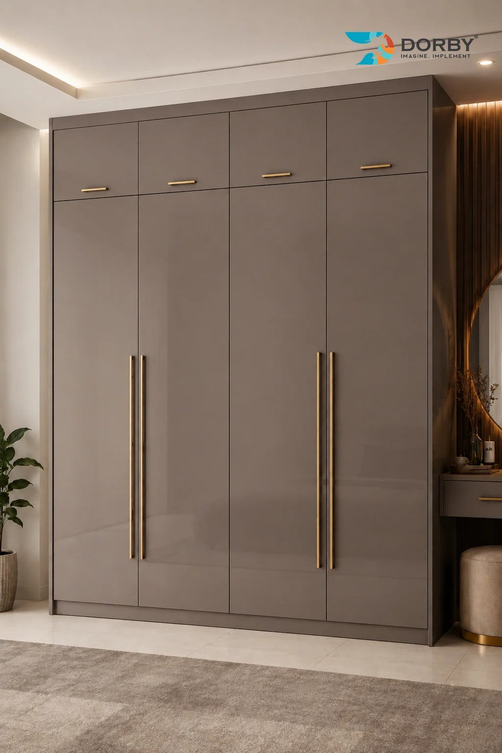 Cosmic Silver Plain Colors High Gloss Laminate