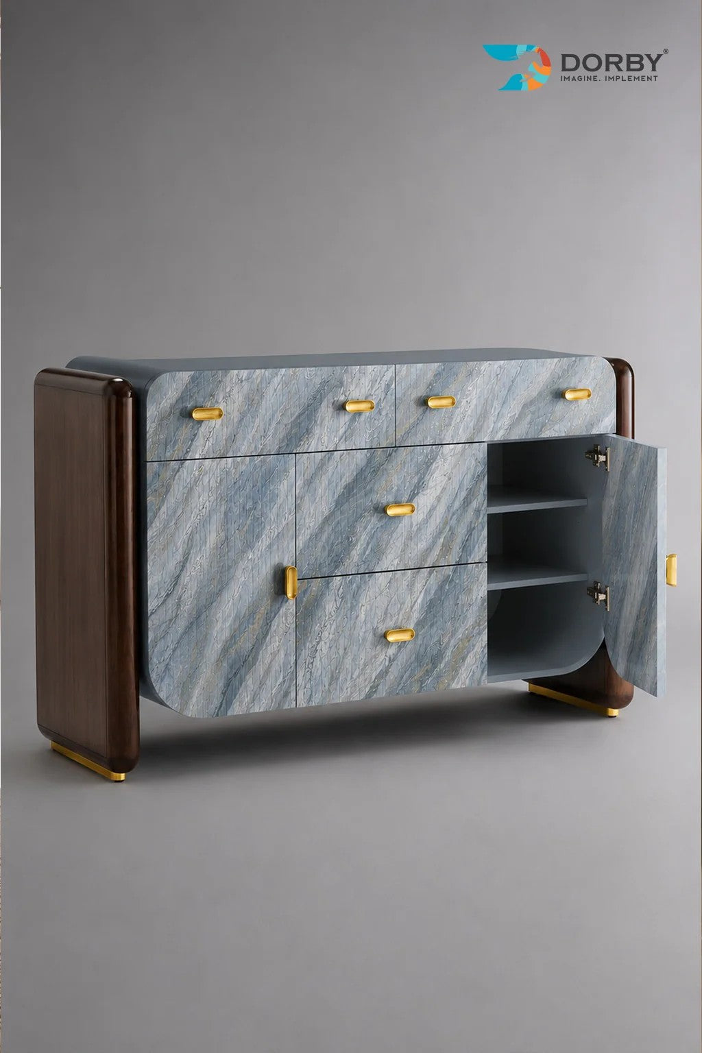 Glacier Flow Grey Abstract Matte Laminate