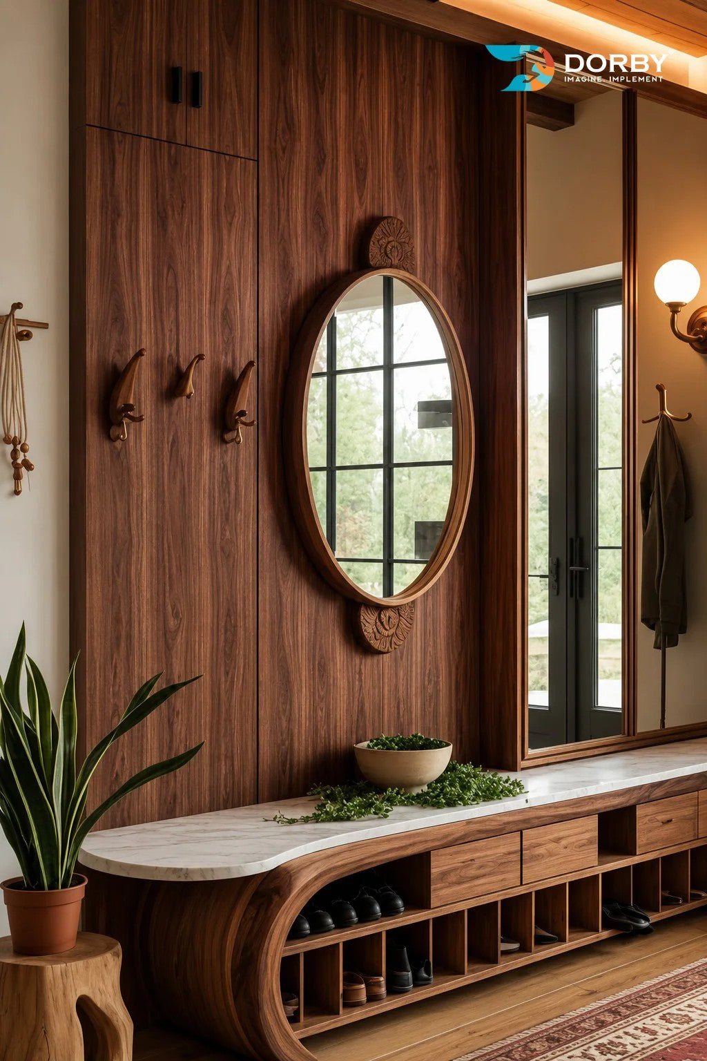 Warm Coral Brown Wood Texture Laminate