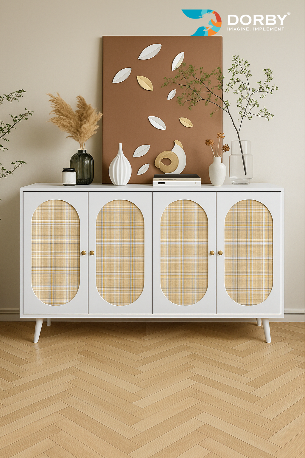 Virgin Wool - WV 2069 Beige Fabric Texture Laminate - Dorby mica