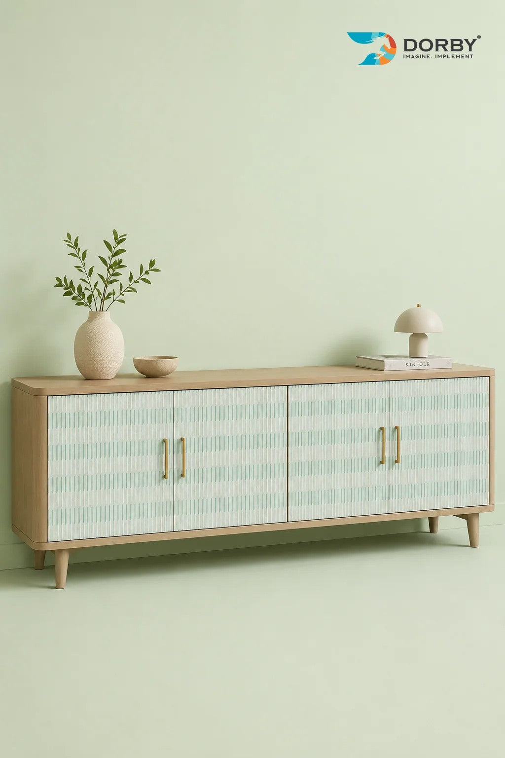 Verdant Green Fluted Texture Laminate