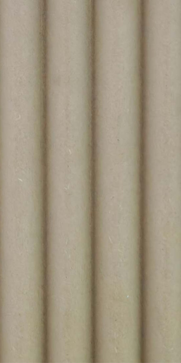 Beige matte fluted wall panel with vertical ridges and textured surface