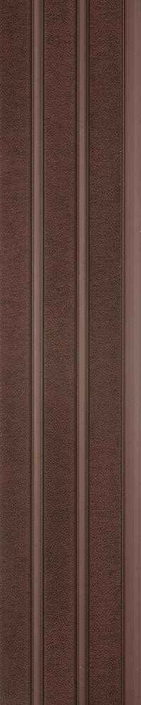 Brown textured fluted louver panel with vertical grooves and textured finish.