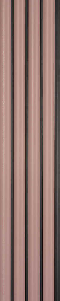 Brown fluted louver panel with textured finish and vertical ridges.