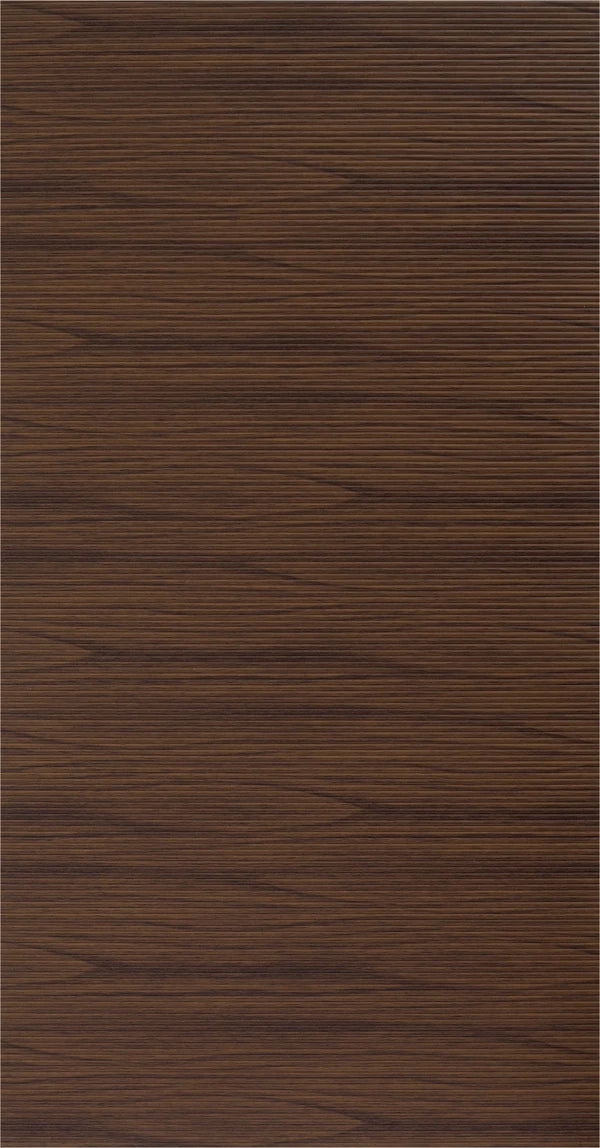 Brown wood louver panel with matte finish and wood grain texture