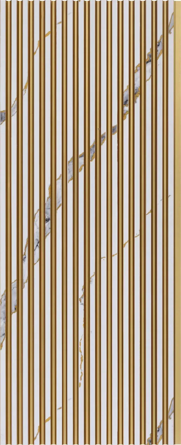 Louvers 2025 EP8909 White Geometric Design Texture Wall Panel