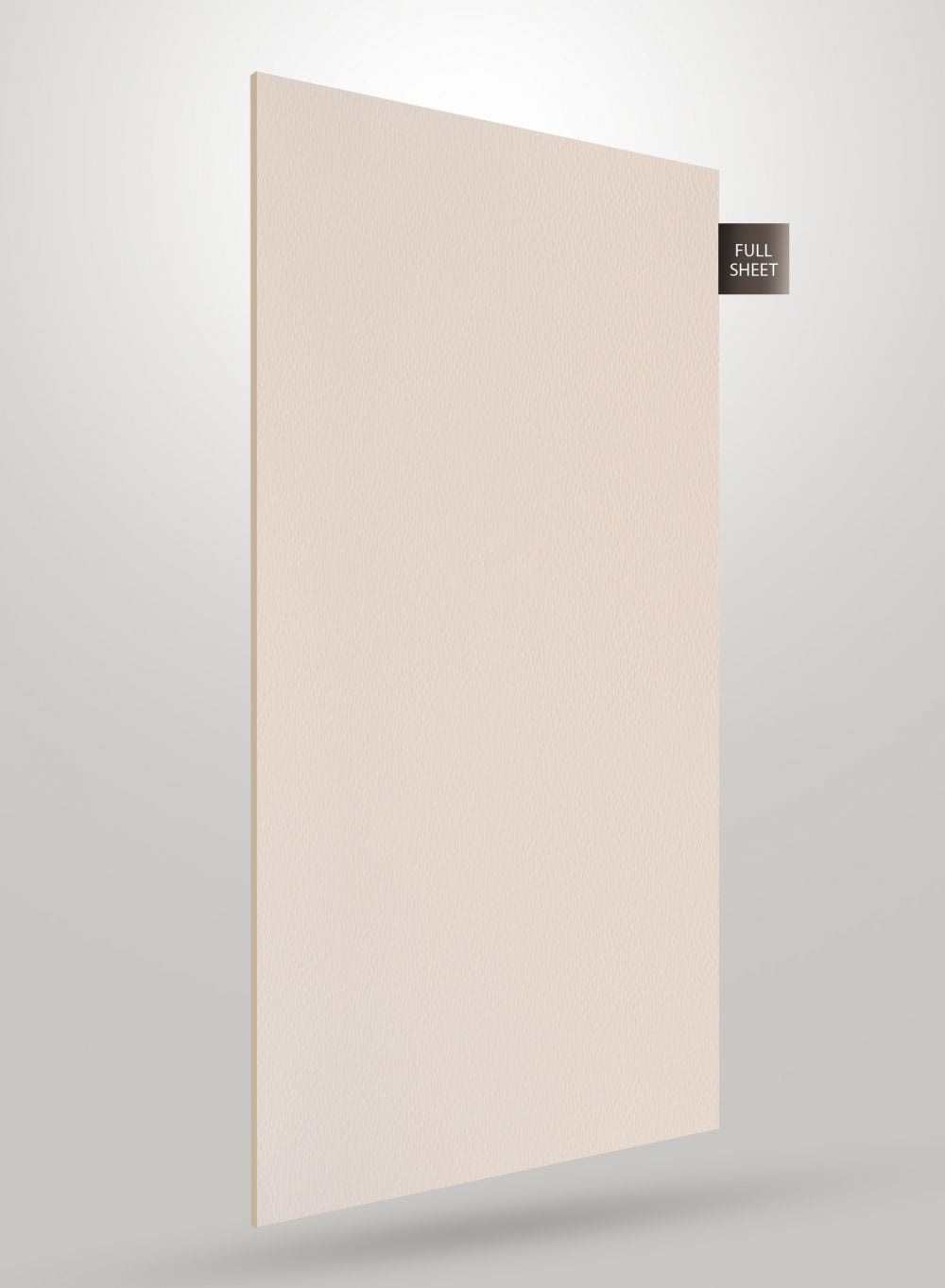 White matte laminate sheet with subtle texture and FULL SHEET label on a gray gradient background.