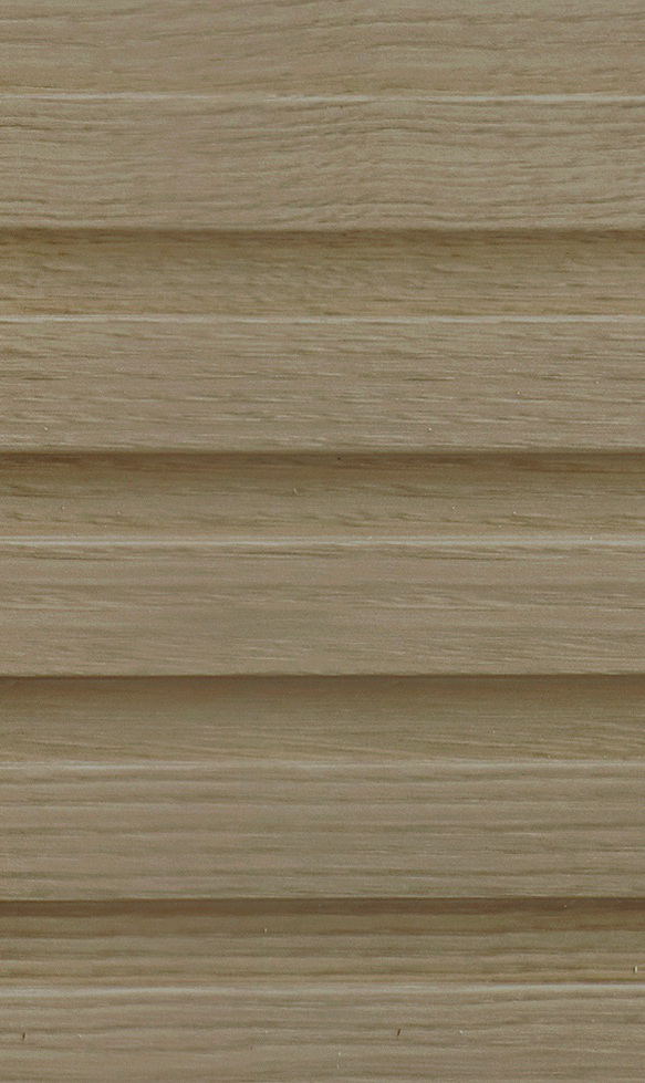 Evolution Woodline Honey Oak Fluted Louver wood-grain texture close-up