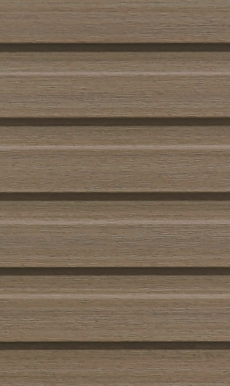 Evolution Woodline Warm Taupe Fluted Louver wood-grain texture close-up