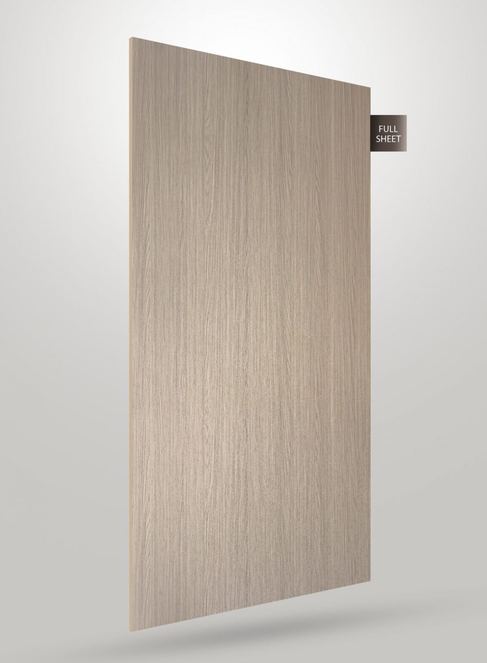 Beige wood grain laminate sheet with matte finish and visible wood texture, labeled full sheet.