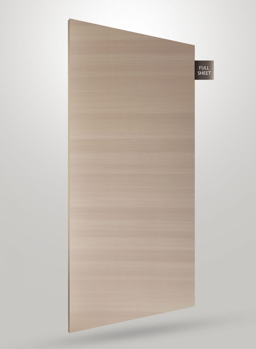 Beige wood grain laminate sheet with matte finish and visible wood texture displayed as full sheet.