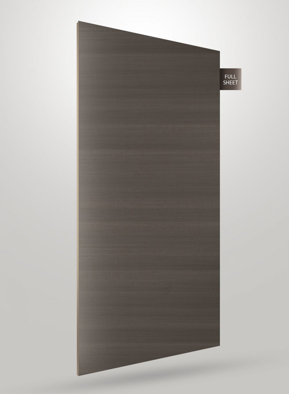 Grey wood laminate sheet with matte finish and visible wood grain texture, labelled full sheet.