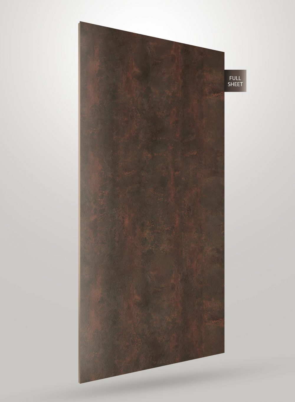 Brown matte laminate sheet with stone pattern and subtle texture, labeled full sheet.