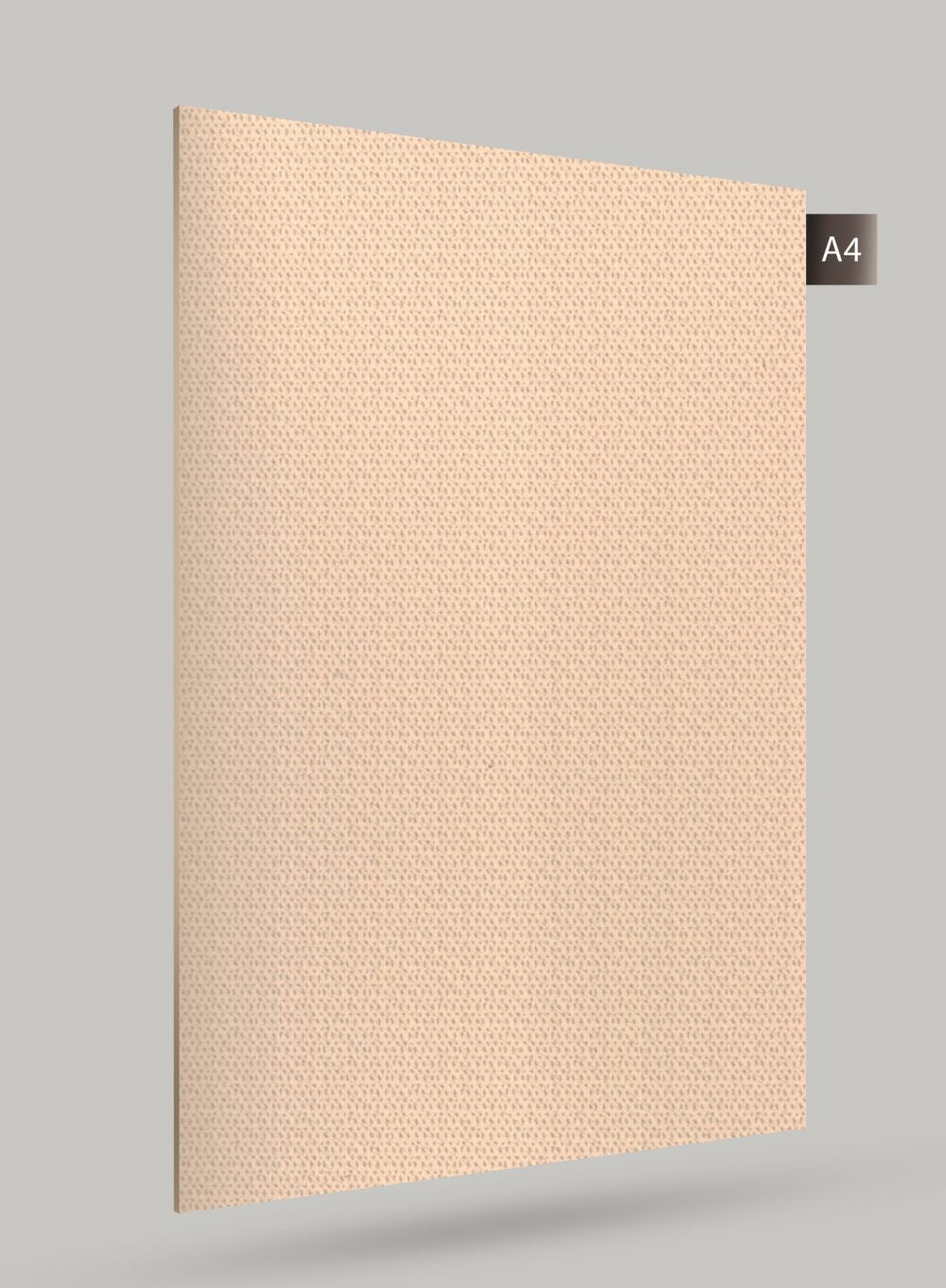 Beige fabric laminate with matte finish and textured pattern, showing subtle weave detail on its surface.