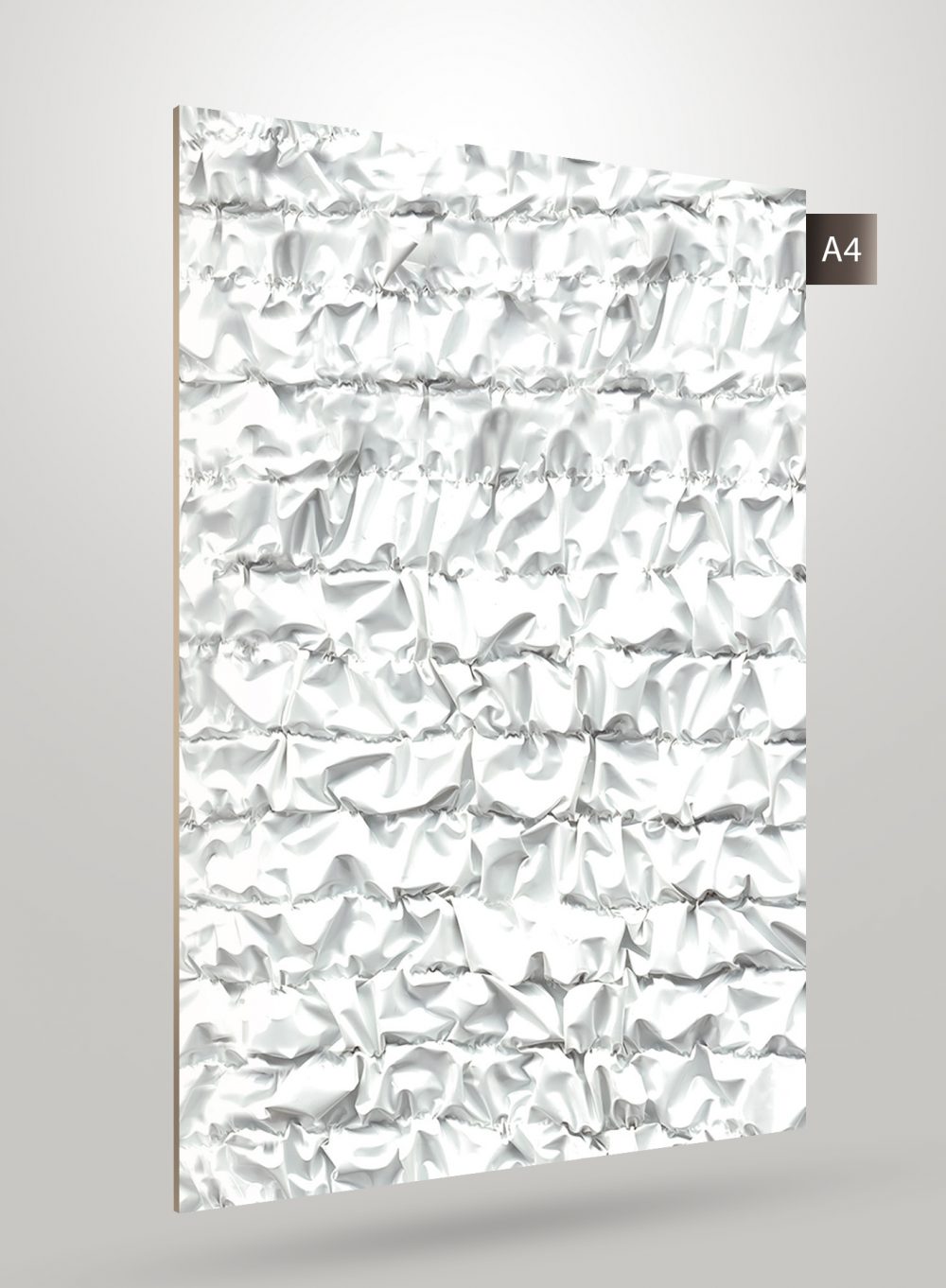 White textured laminate with crumpled pattern and matte finish