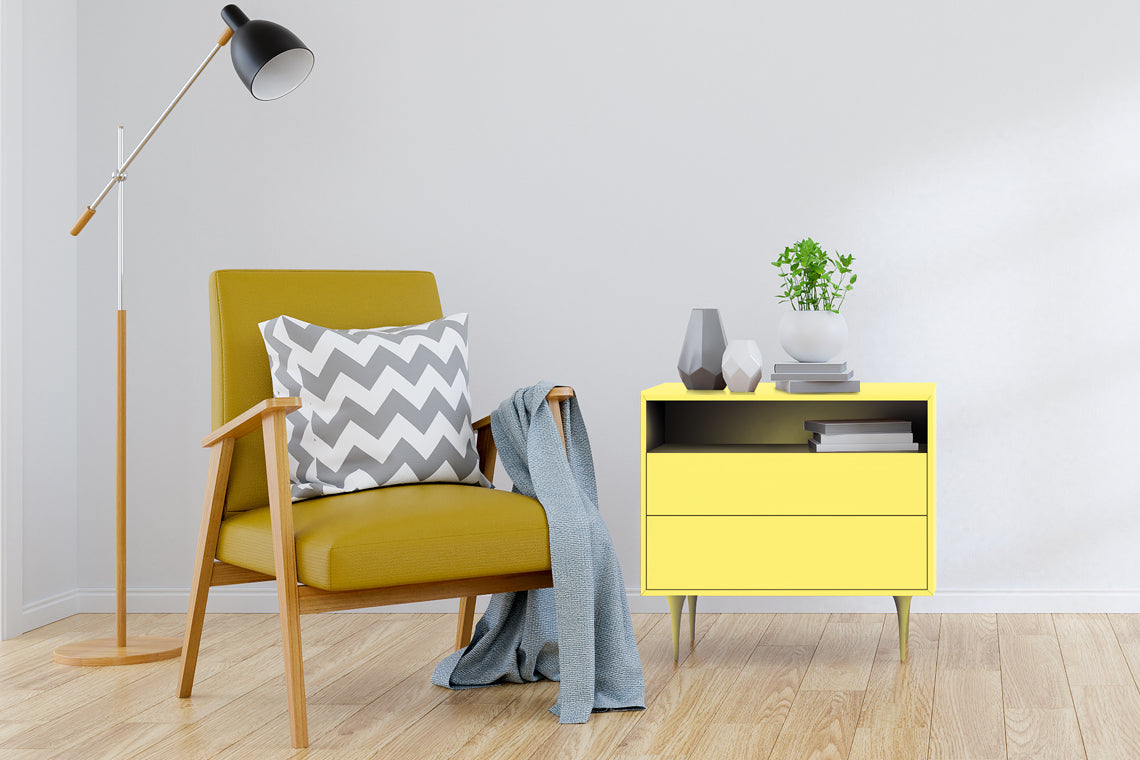Lemon Yellow Yellow Plain Colors Suede Laminate - Heritage Surfaces
