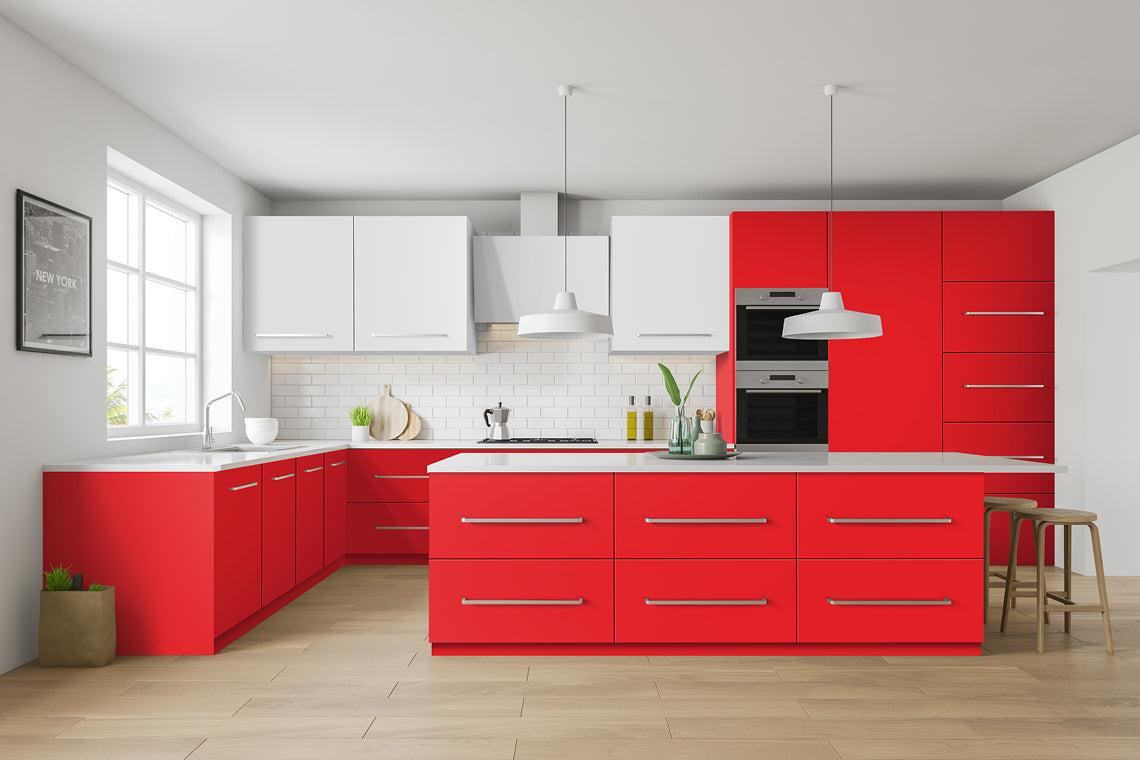 Blood Red Red Plain Colors High Gloss Laminate - Heritage Surfaces