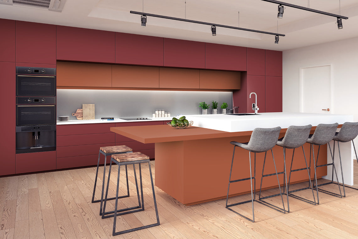 Rust Red Red Plain colors Soft Touch Laminate - Heritage Surfaces