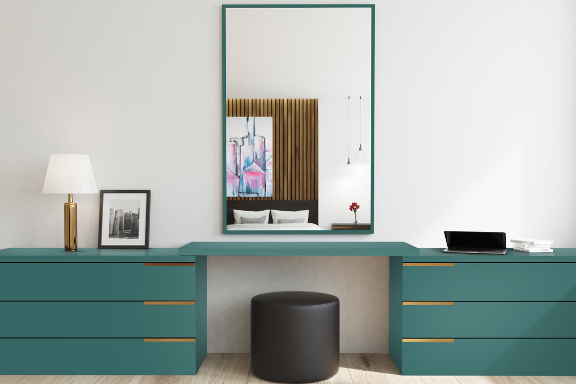 Peacock 2 Green Plain Colors Suede Laminate - Heritage Surfaces