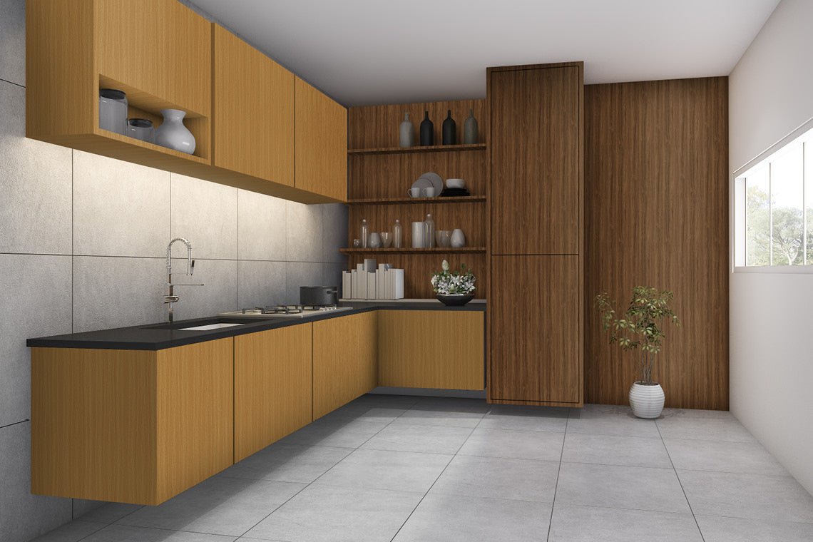 Yellow Oak Brown Wood Suede Laminate - Heritage Surfaces