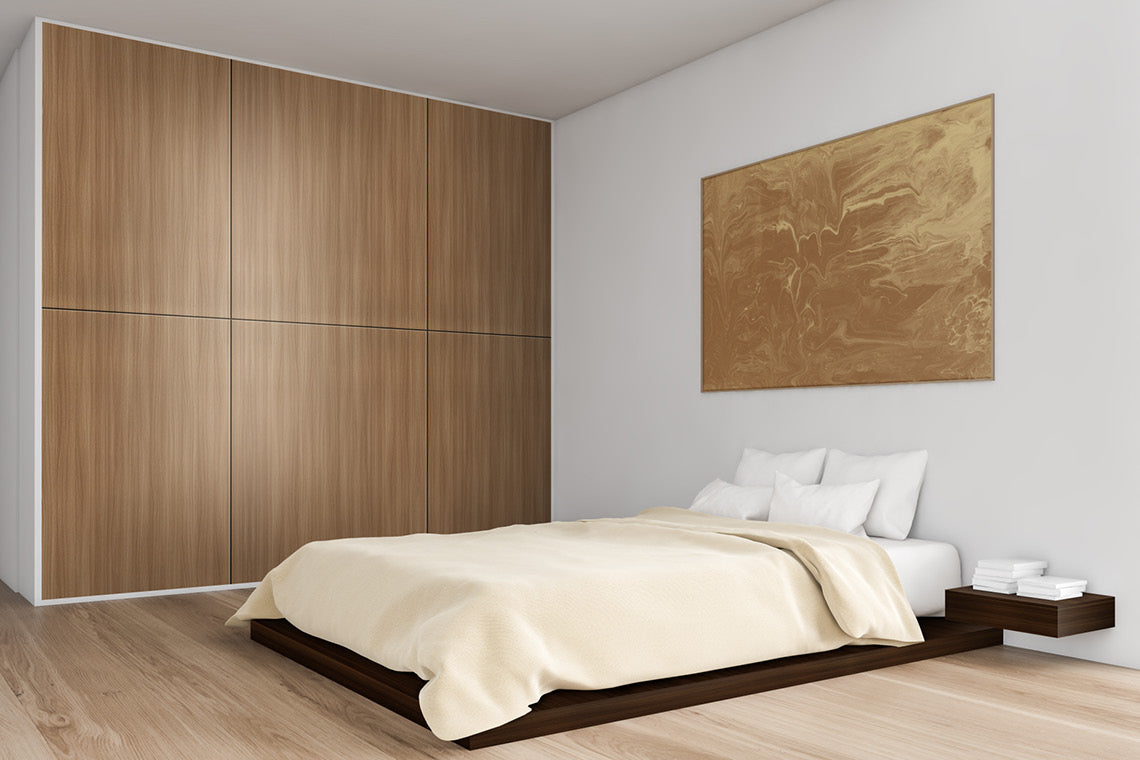 American Vertical Walnut Brown Wood Suede Laminate - Heritage Surfaces