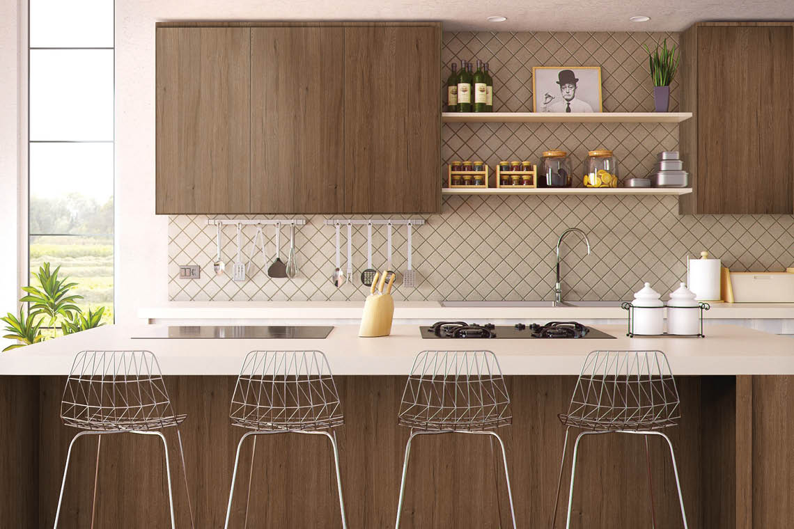 Knob Oak Brown Wood Suede Laminate - Heritage Surfaces