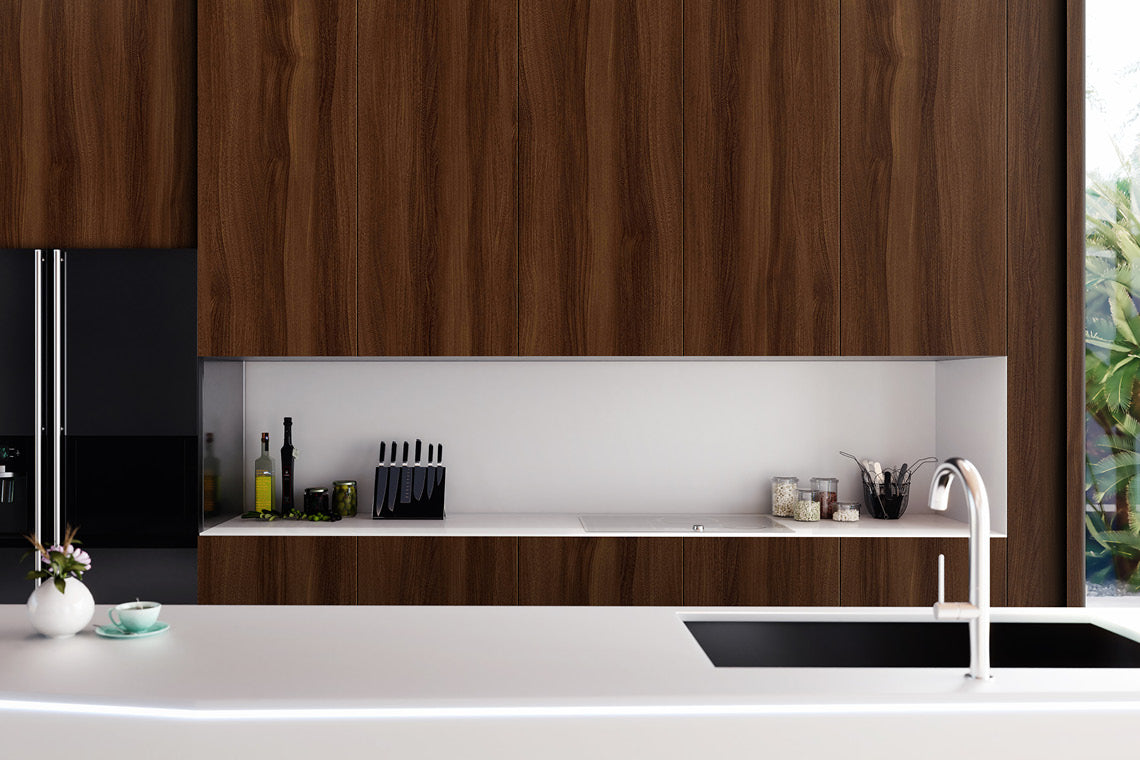 Deploye Elm Dark Brown Wood Texture Laminate - Heritage Surfaces