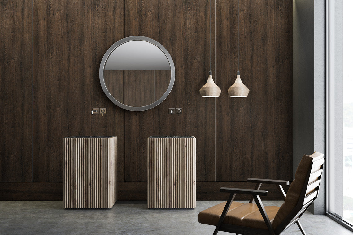 Burgundy Raw Oak Brown Wood Texture Laminate - Heritage Surfaces