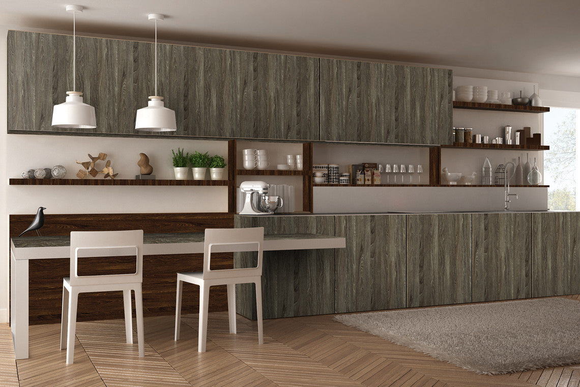 Imessed Teak Grey Wood Texture Laminate - Heritage Surfaces