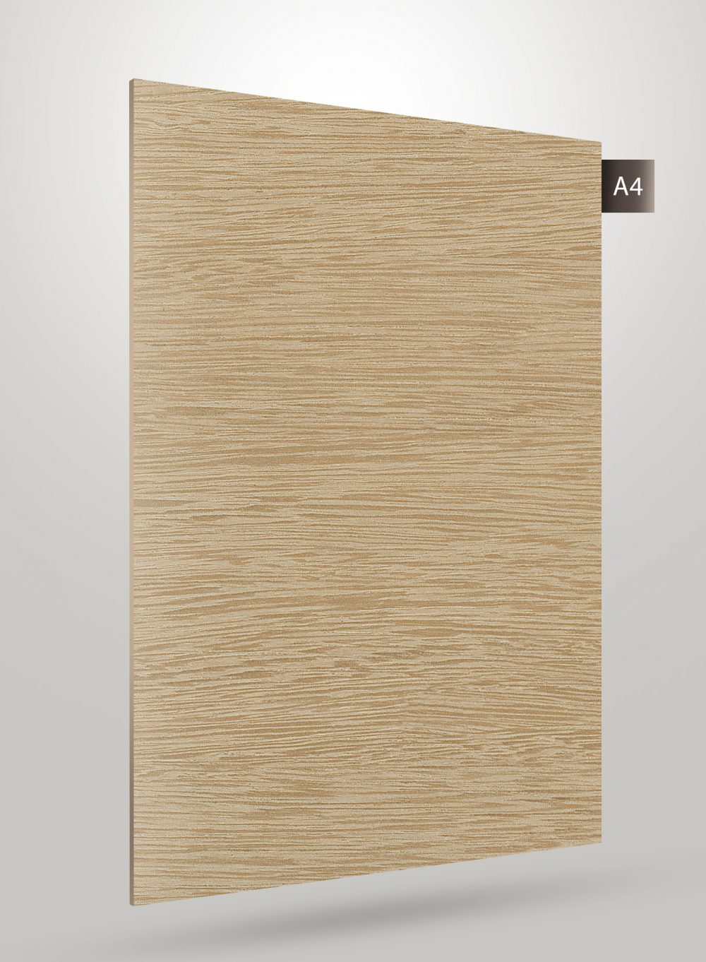 Wood grain laminate sheet with light brown color and matte finish, displaying a textured wood pattern and subtle grain