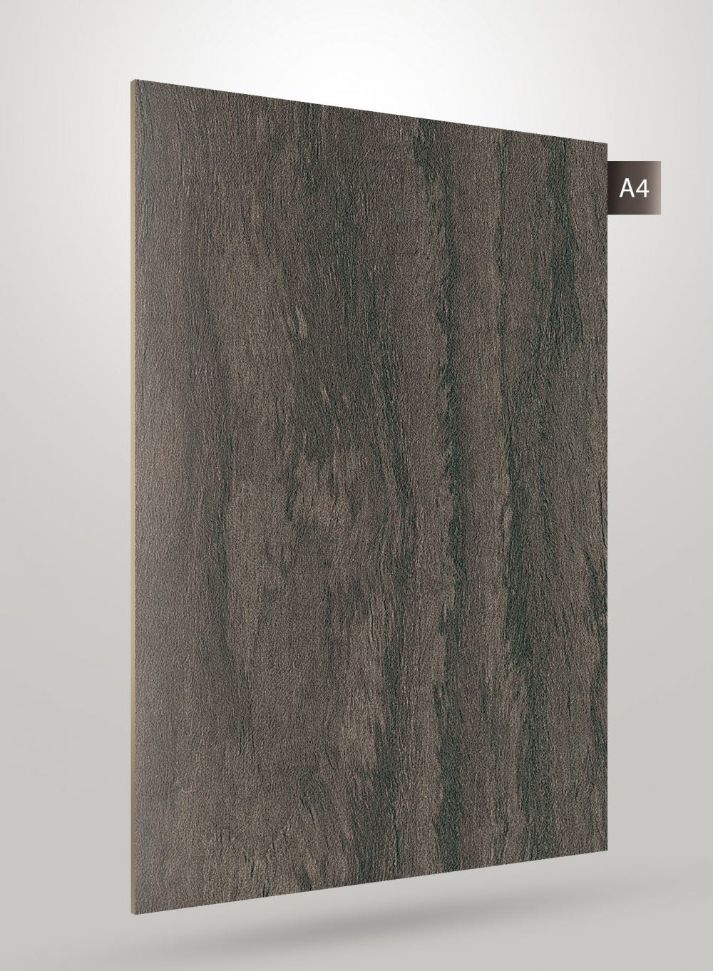 Beige matte decorative laminate with textured pattern and vertical grain visible on its surface.
