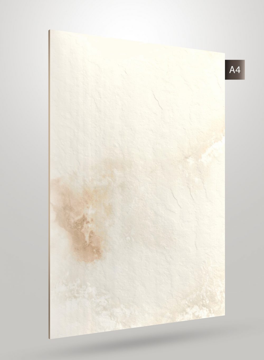 Cream marble laminate with matte finish and textured surface, showing subtle beige and brown veining pattern.