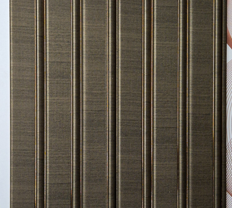 Metaluxe Grey Grain Fluted louver panel, a grey wood-grain fluted panel