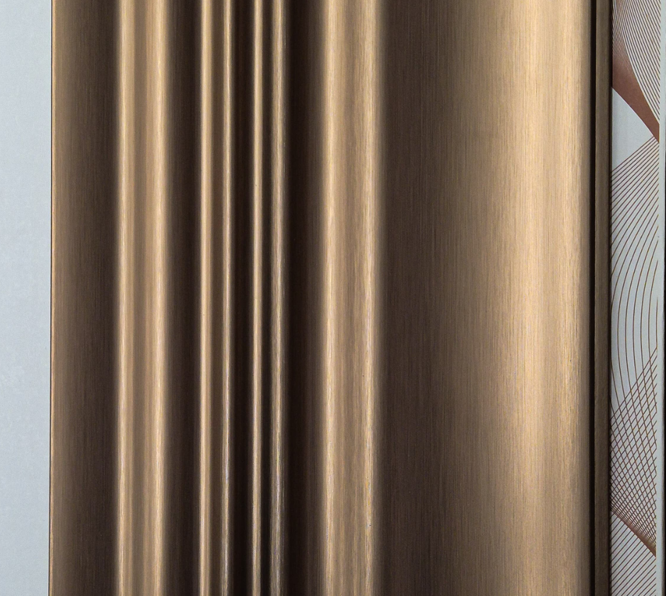 Metaluxe Champagne Wave louver panel, a smooth brushed champagne-gold metallic wave-panel finish
