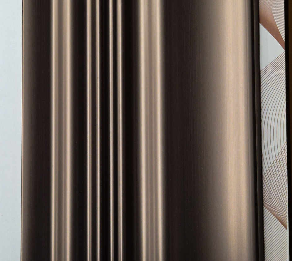Metaluxe Copper Wave louver panel, a rich brushed copper-bronze metallic wave-panel finish