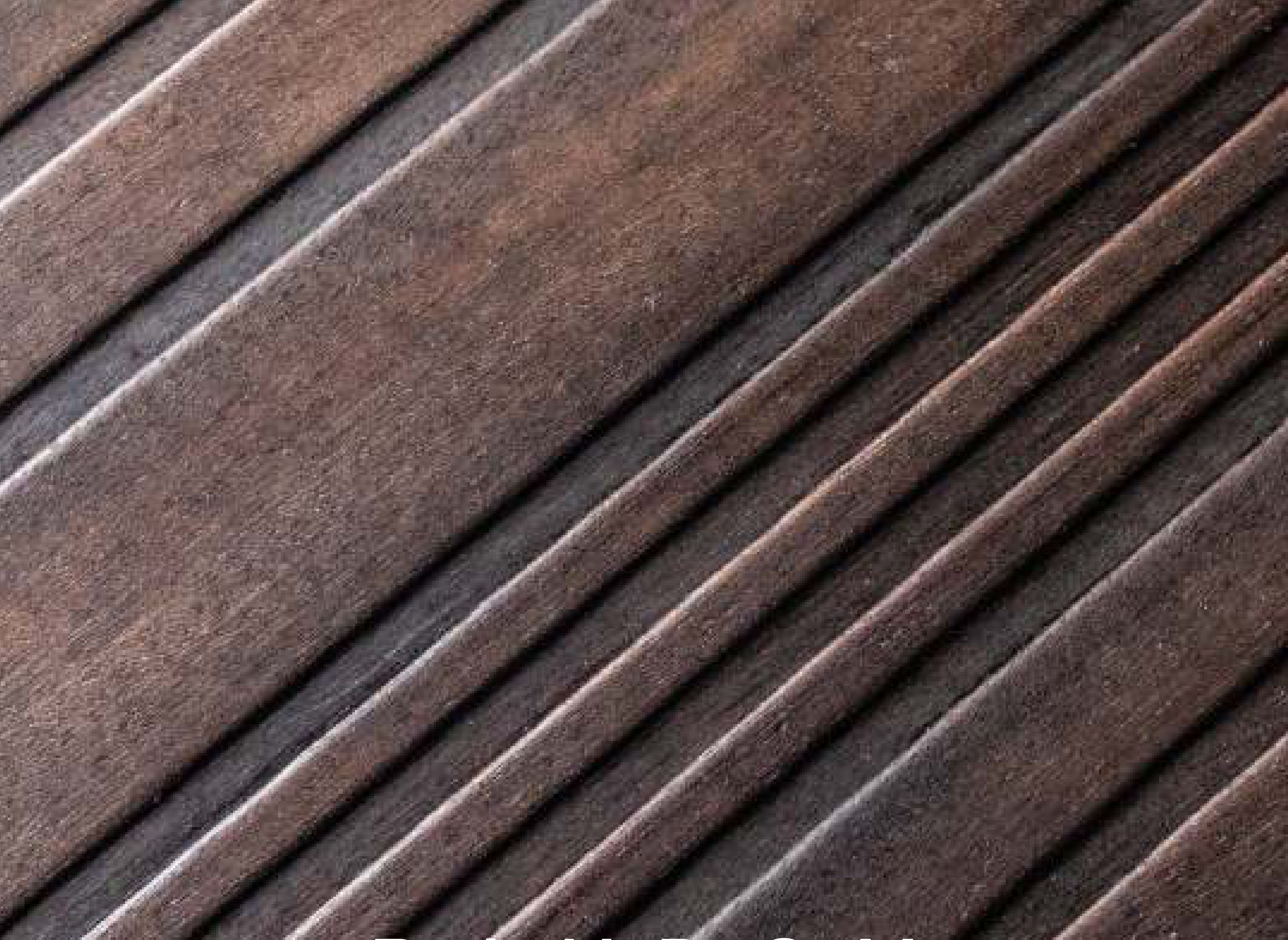 Random hybrid veneer panel — brown real-wood veneer with a 3D abstract embossed texture.